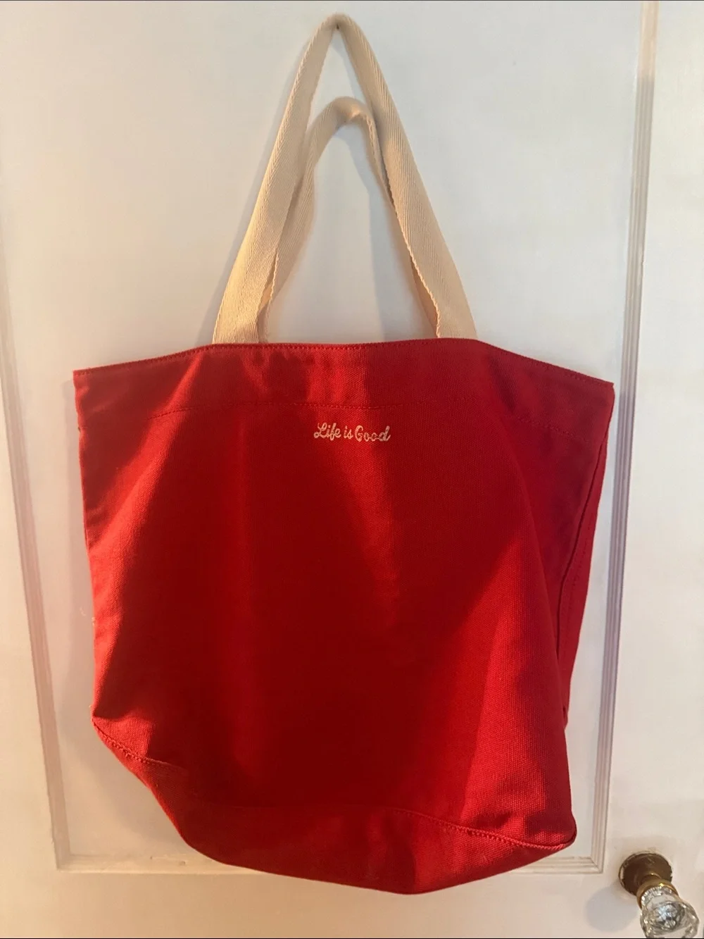 America The 'Be You'tiful' Red Canvas Tote Bag - Life is Good